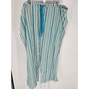 Secret Treasures Womens Sz 3X Pull On Pajama Pants Blue Gold Striped